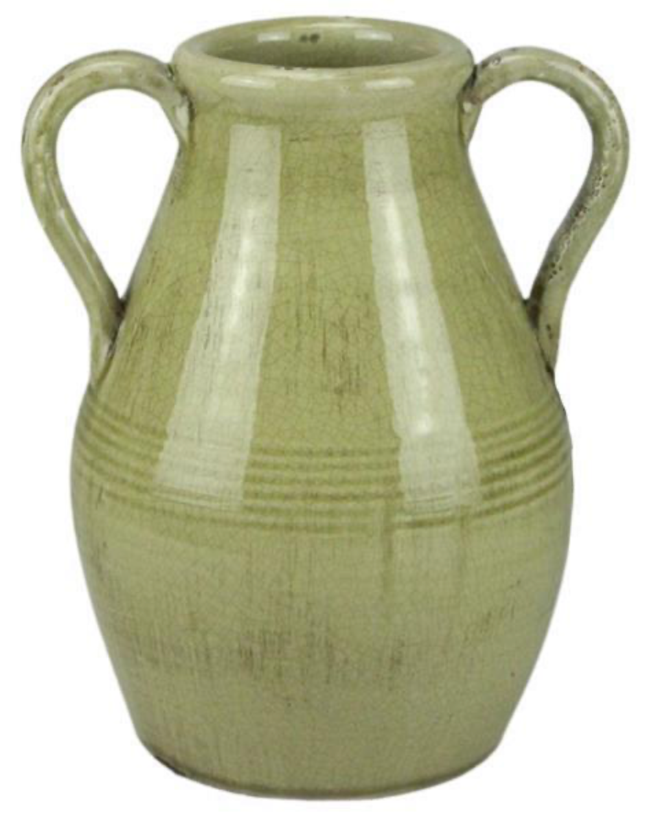 11.75" H x 7.75" Stoneware Vase Sandy Sage