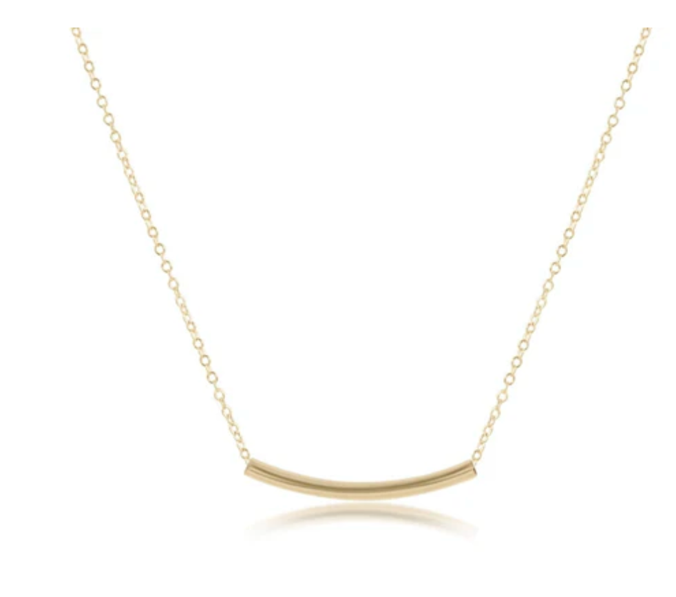 16" necklace gold - bliss bar small gold