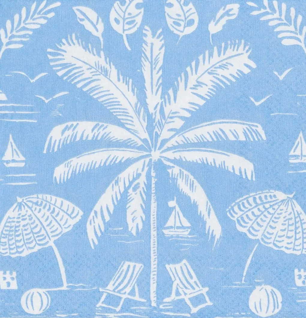 Palms and Parasols Caspari Cocktail Napkins