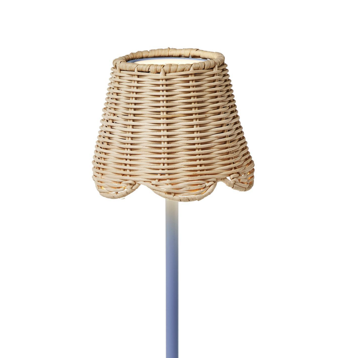 Rattan Lamp Shade Cover with Scallop Edge