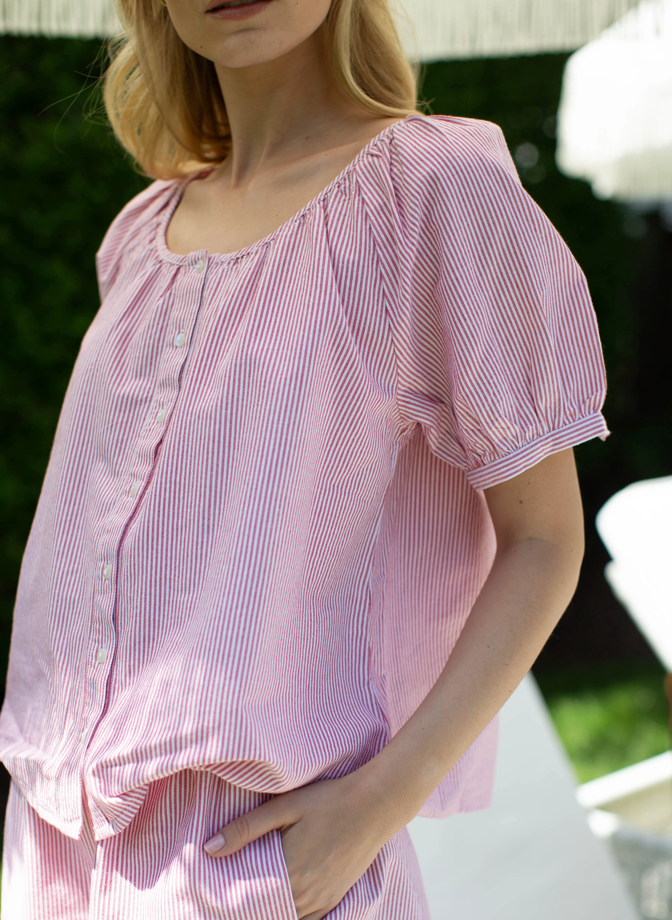 Everly Top - Red Seersucker