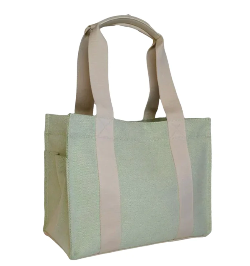LUXE LINEN TOTE - GRASS