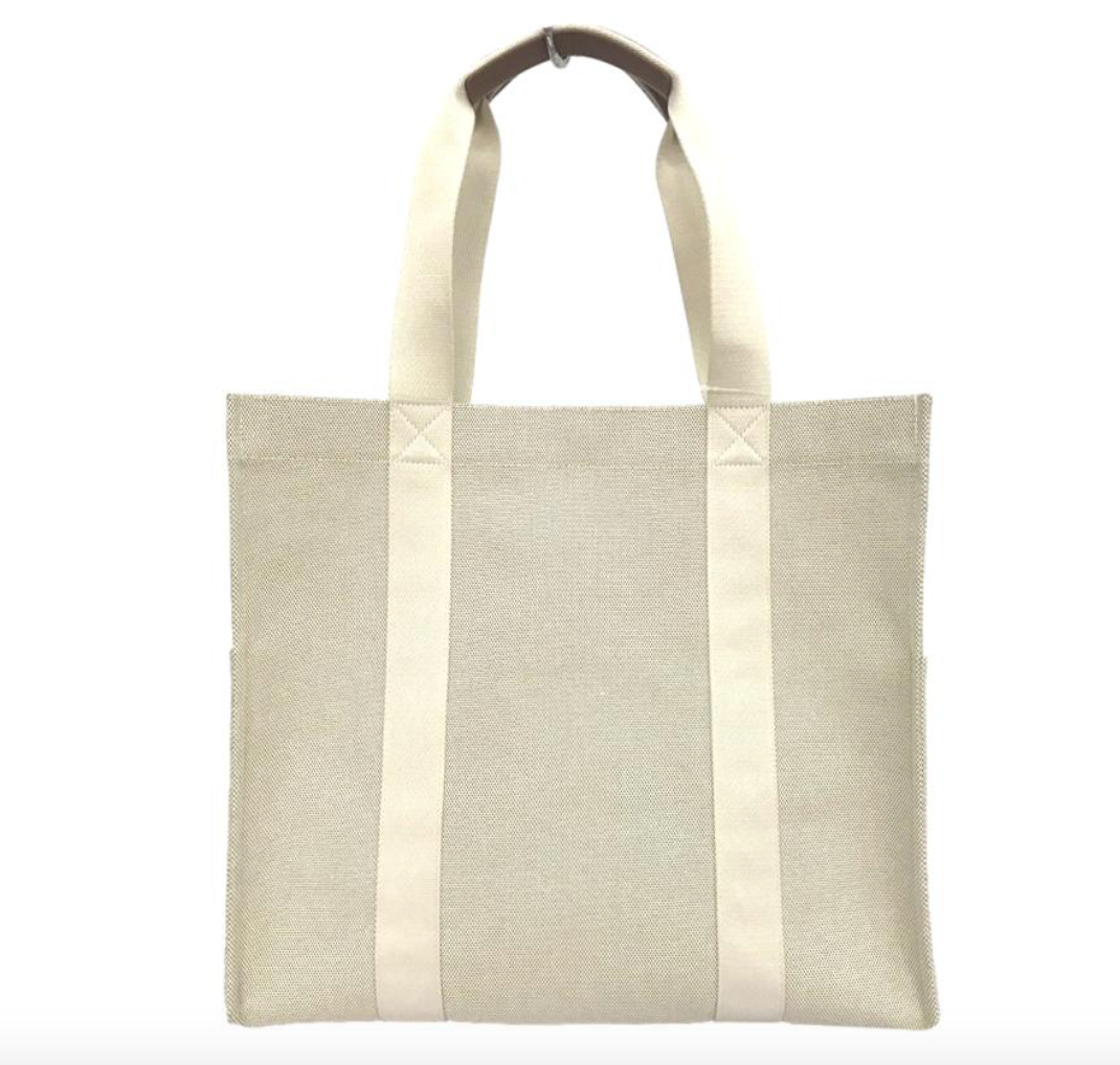 LUXE LINEN BIG RUNAROUND TOTE - SAND-COCO