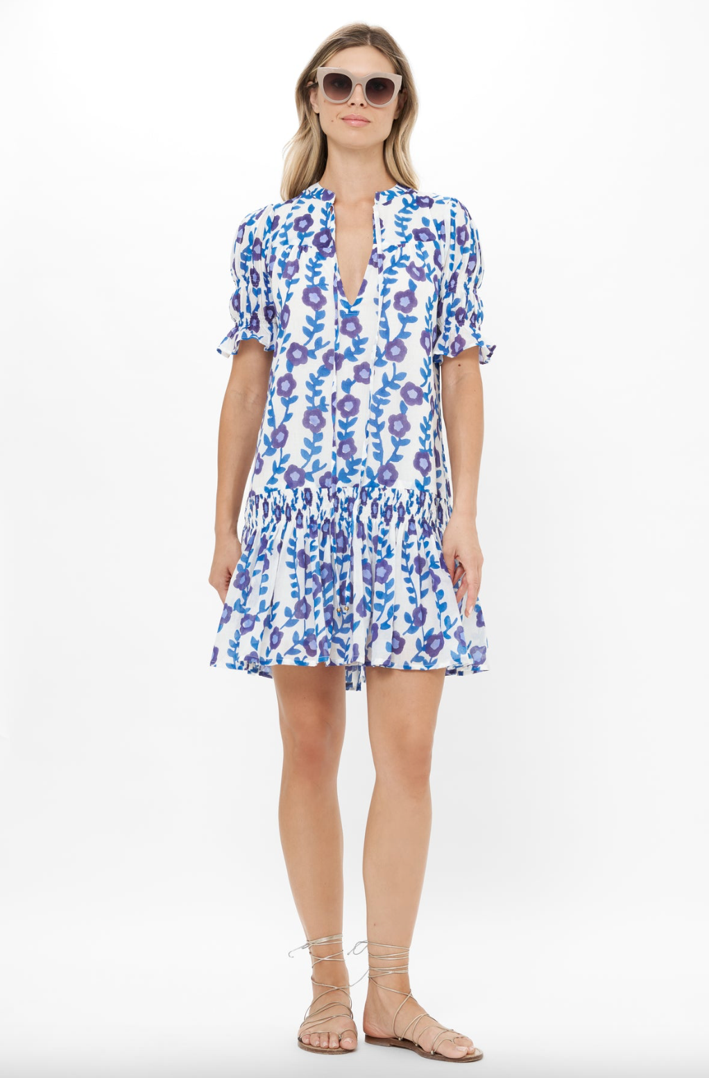 SMOCKED DROP MINI- TOSCANA BLUE