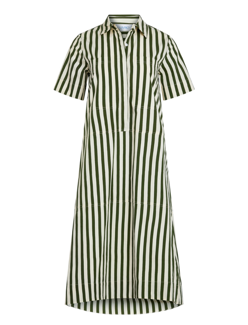 City Dress, Chive Stripe