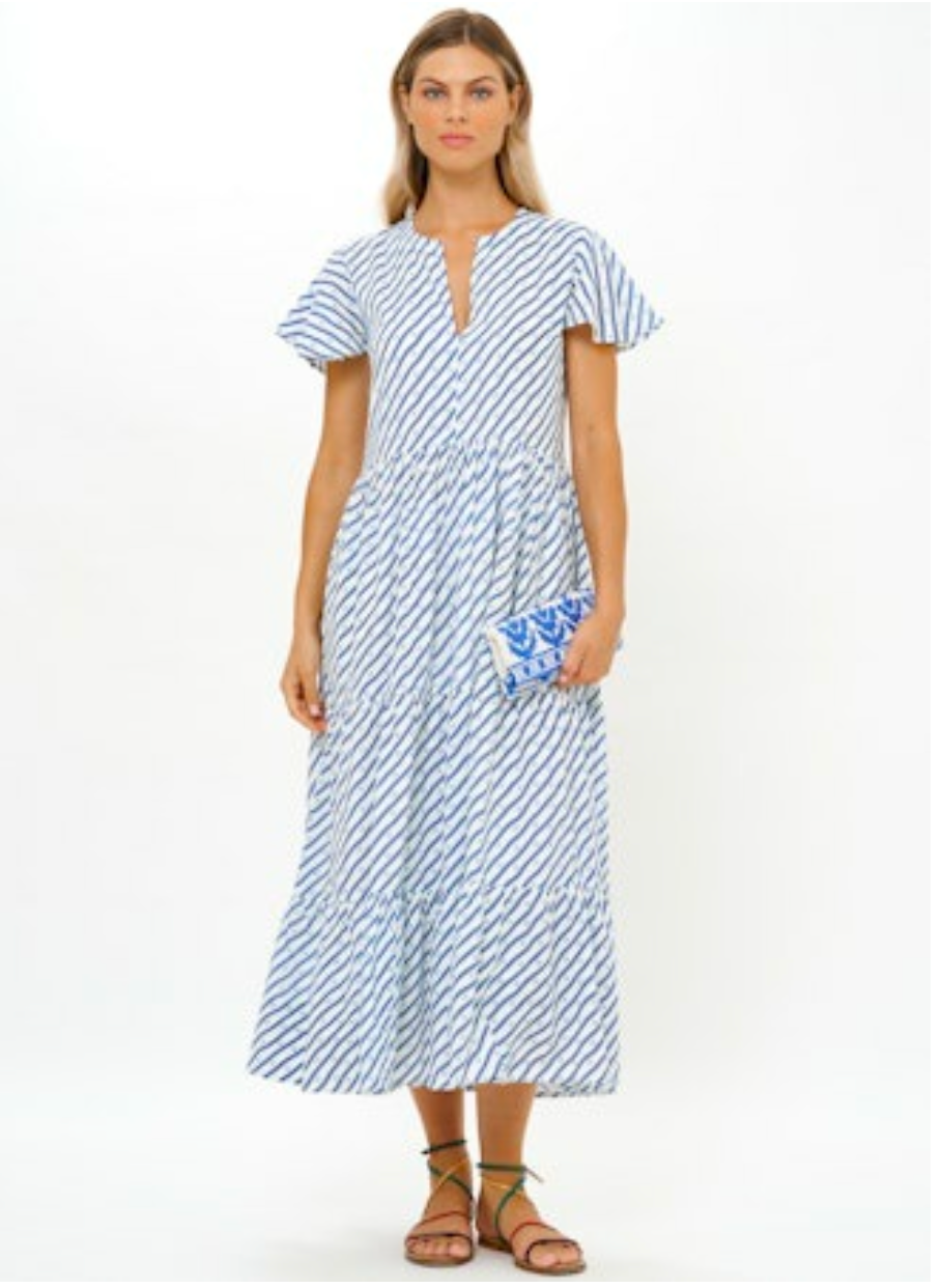 V-NECK MAXI- Dispy Navy