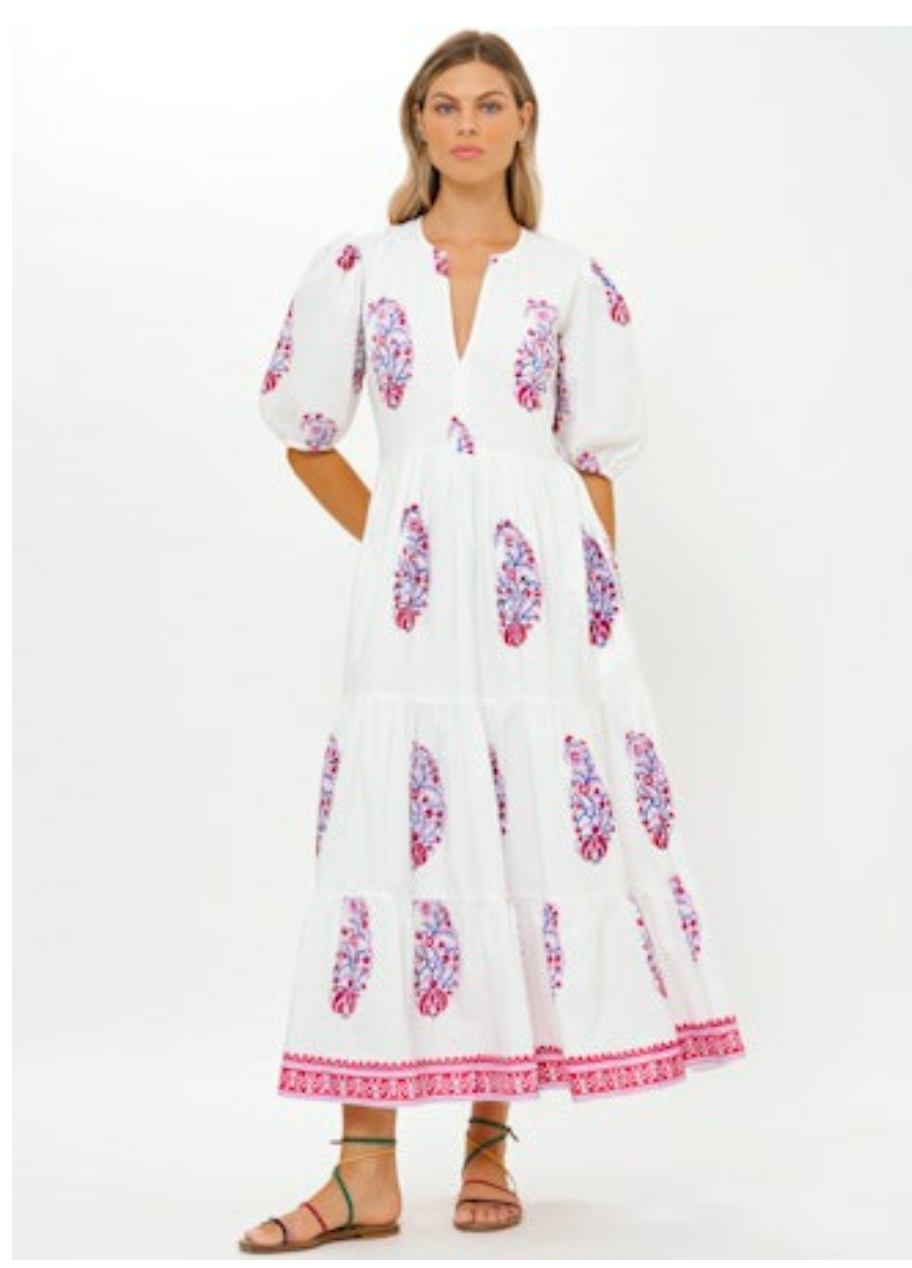 Oliphant Puff Sleeve Maxi- Verna Red