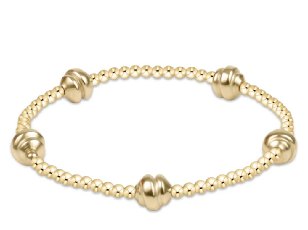 admire small gold 2.5mm bead bracelet - gold