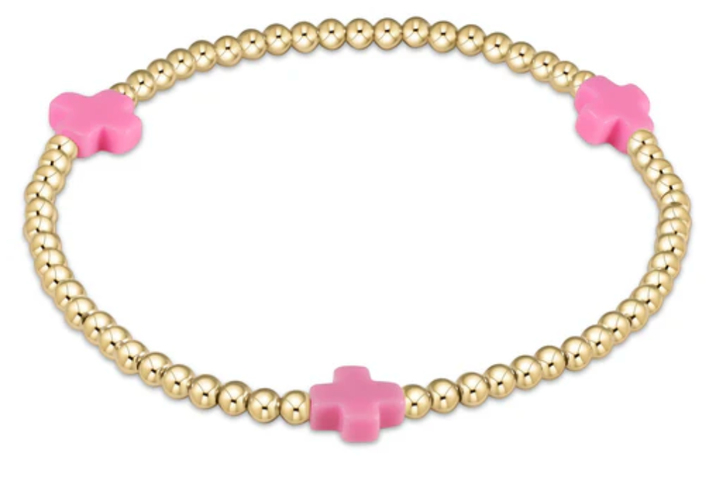 Enewton egirl Signature Cross Gold Pattern 3mm Bead Bracelet