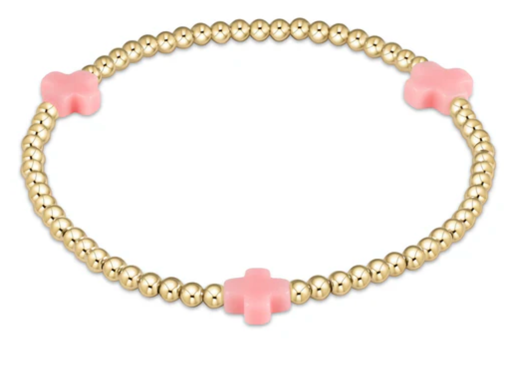 Enewton egirl Signature Cross Gold Pattern 3mm Bead Bracelet