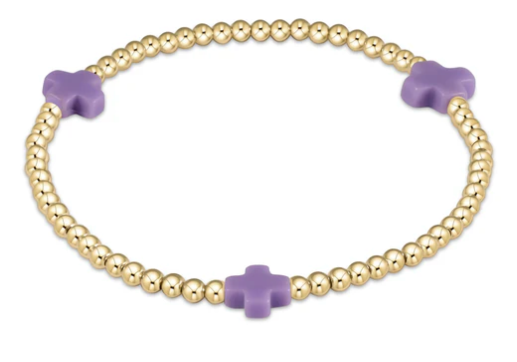Enewton egirl Signature Cross Gold Pattern 3mm Bead Bracelet