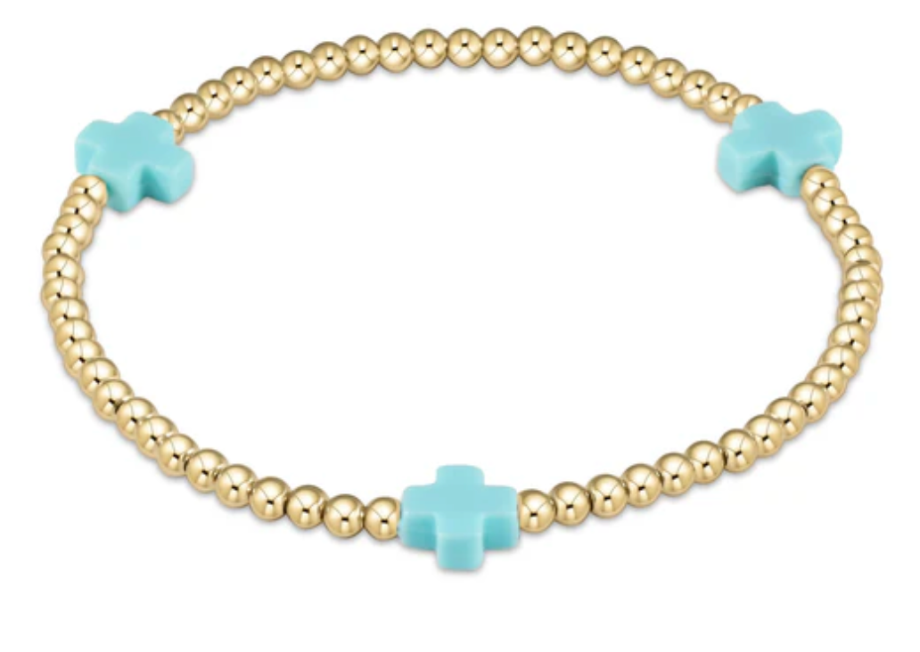 Enewton egirl Signature Cross Gold Pattern 3mm Bead Bracelet