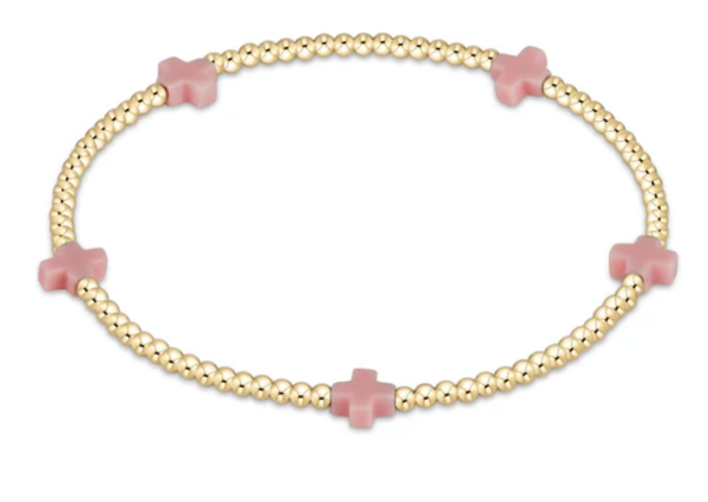 Enewton egirl Signature Cross Small Gold Pattern 2mm Bead Bracelet