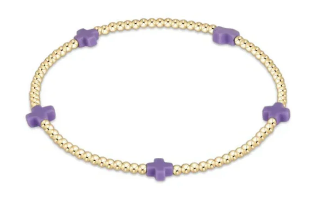 Enewton egirl Signature Cross Small Gold Pattern 2mm Bead Bracelet
