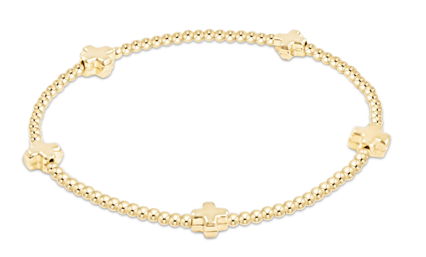 Enewton egirl Signature Cross Small Gold Pattern 2mm Bead Bracelet