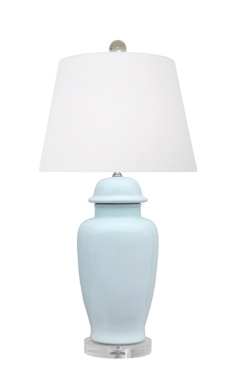 Light Blue Temple Jar Lamp