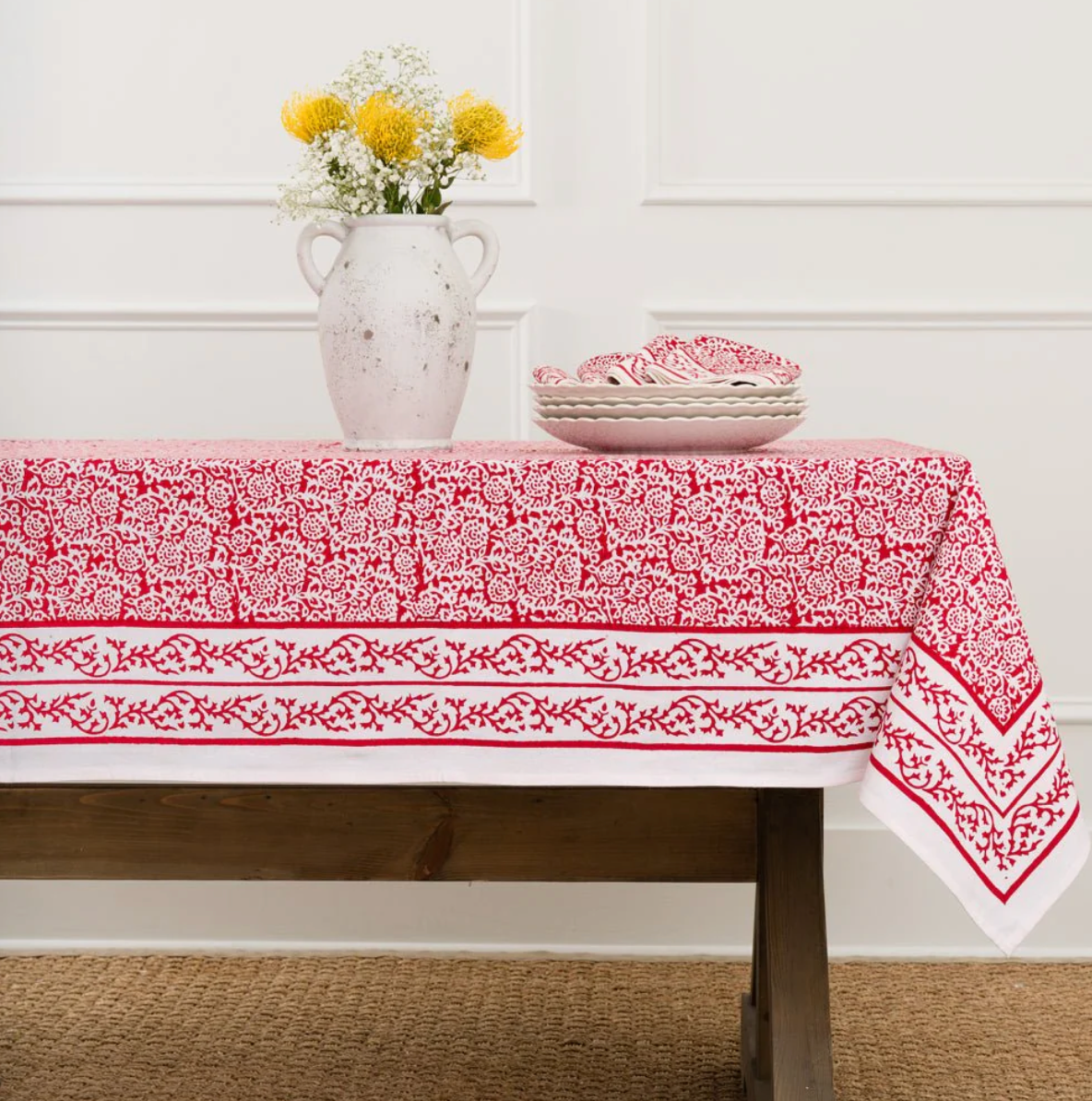 Deep Red Tablecloth