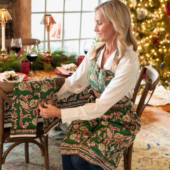 Climbing Dahlia Emerald Green Apron