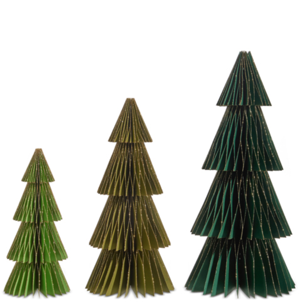 Green Paper Trees Christmas Decoration- 3 sizes