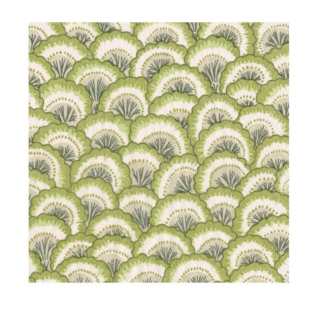 Pontchatrain Scallop Green Box Cocktail Napkin