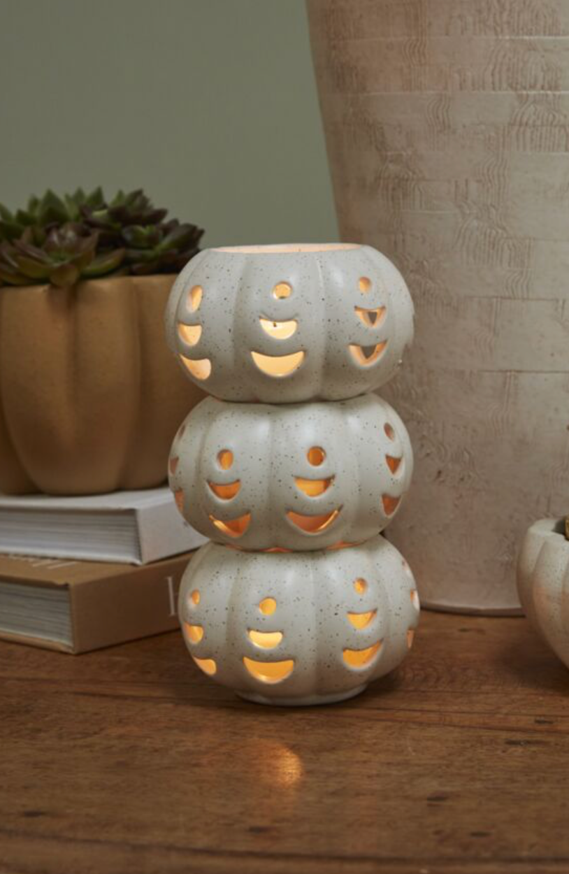 PUMPKIN STACK VOTIVE - SET OF 3