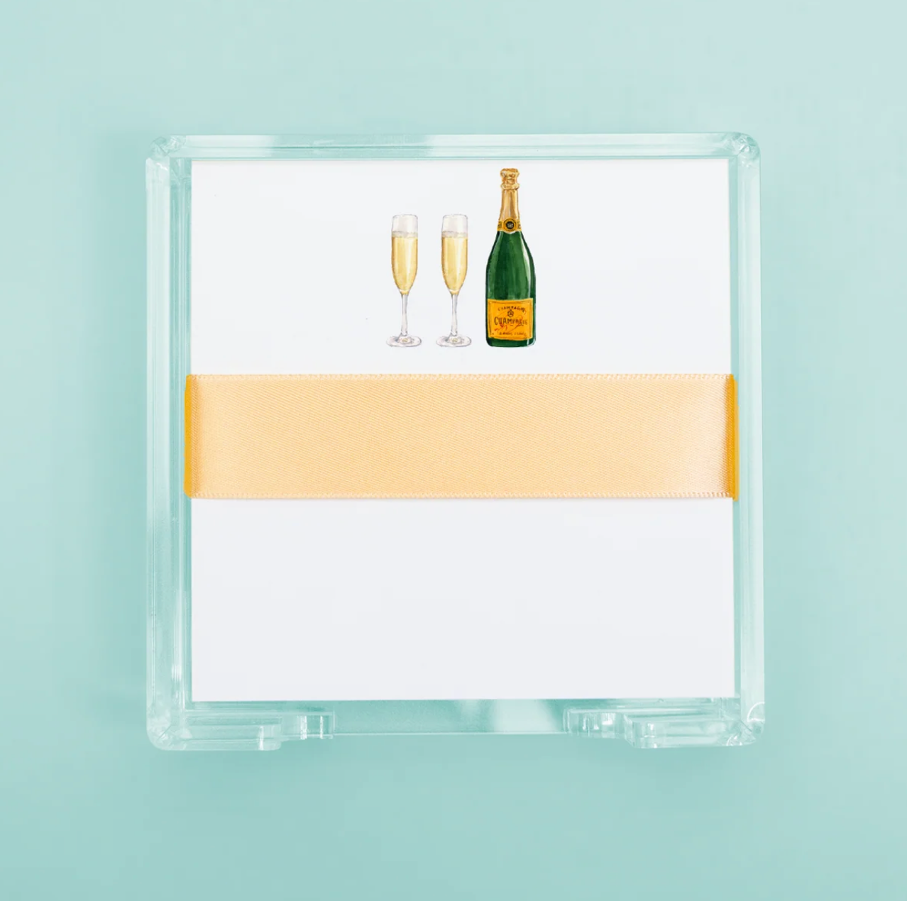 CHAMPAGNE BOTTLE AND GLASSES DESK SET