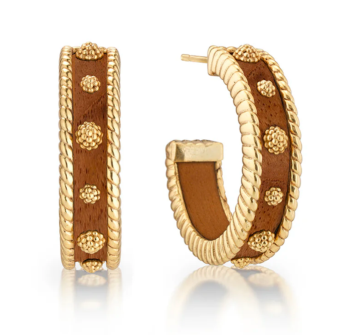 Berry Medium Hoop Earrings - Teak