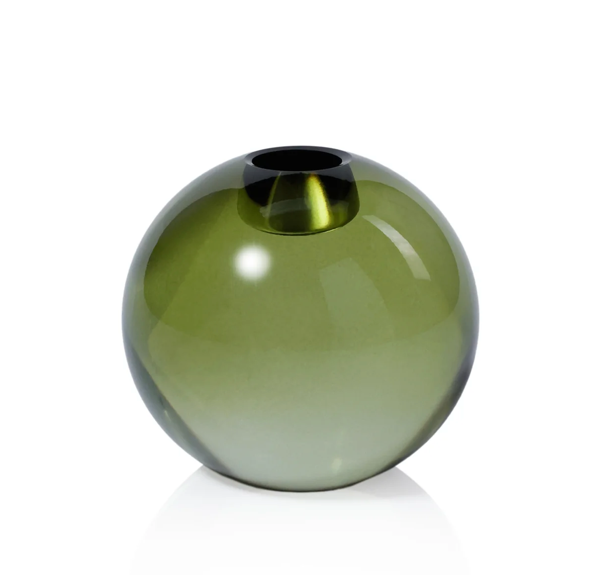 Round Crystal Glass Taper Holder