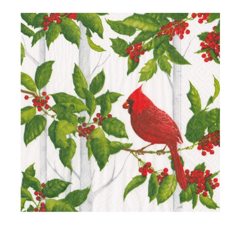 Holly and Songbirds Cocktail Napkins
