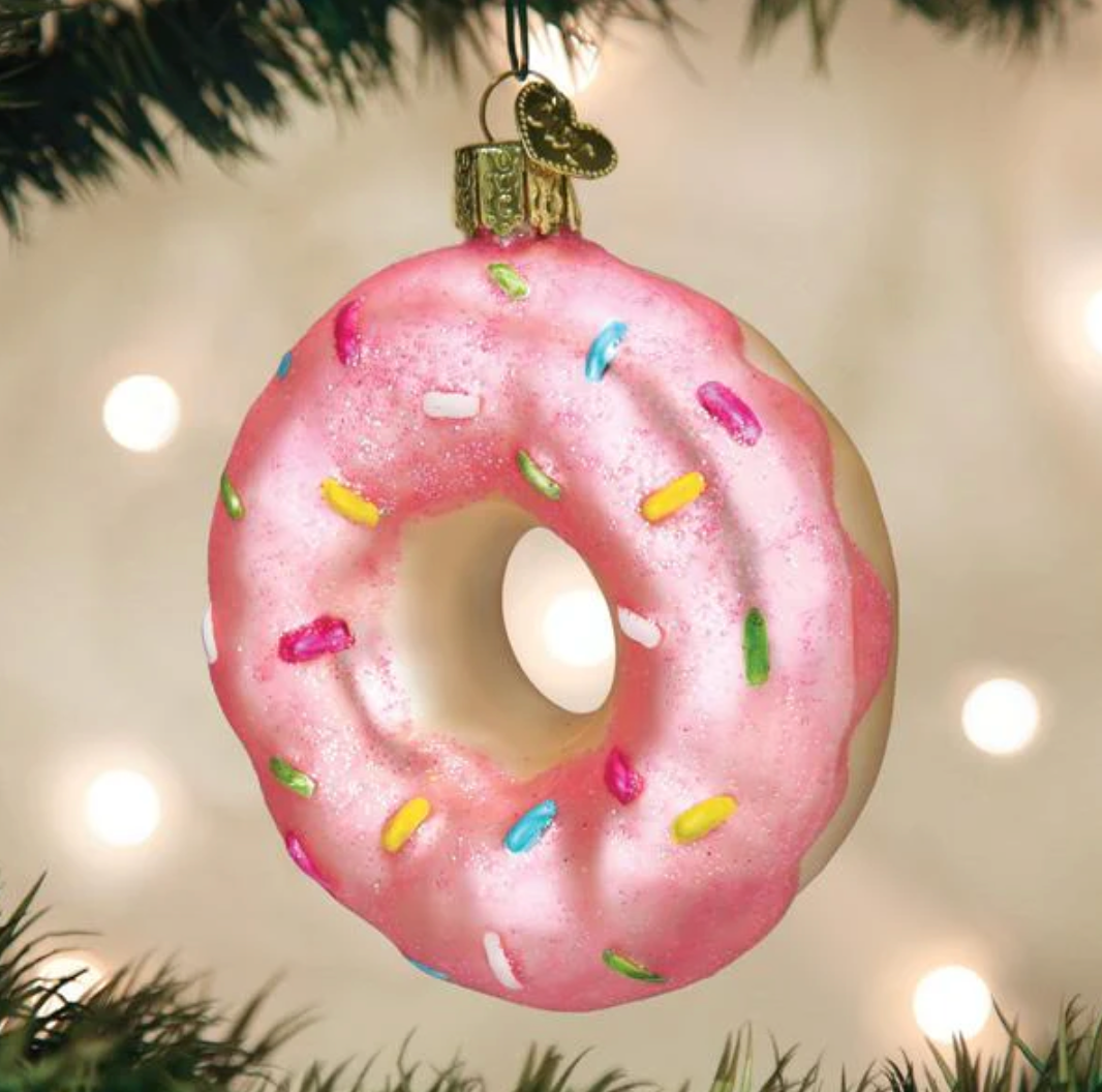 Pink Sprinkles Donut Ornament