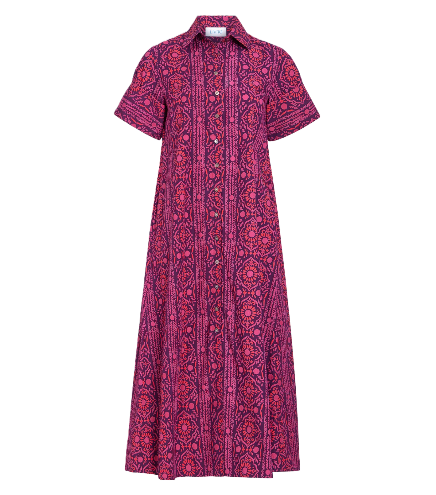 Gibbons Dress, Mulberry Stripes