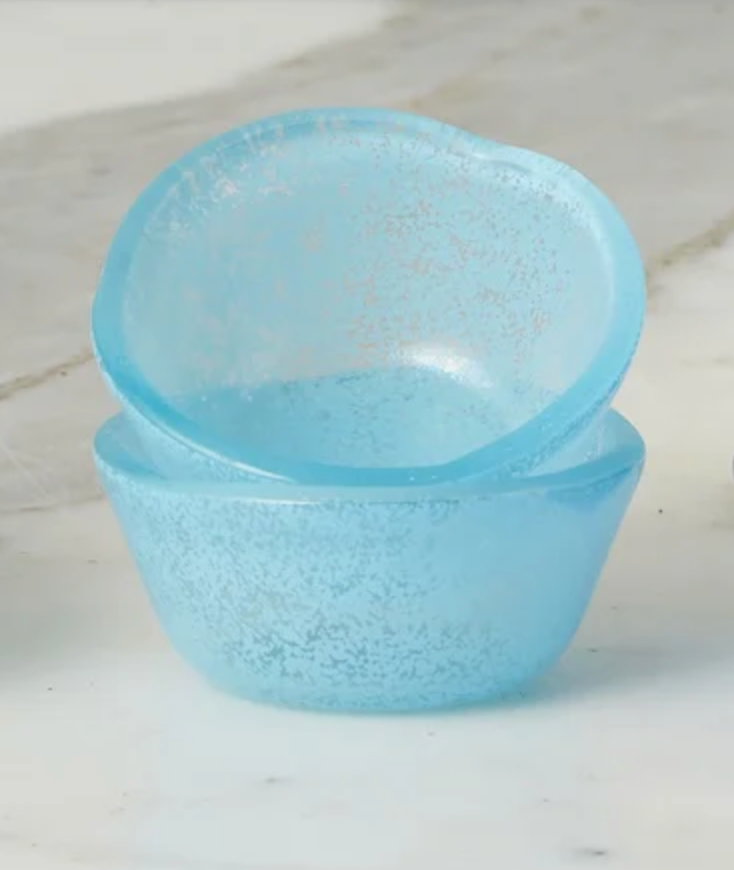 Glass Pinch Pots, Blue Tones