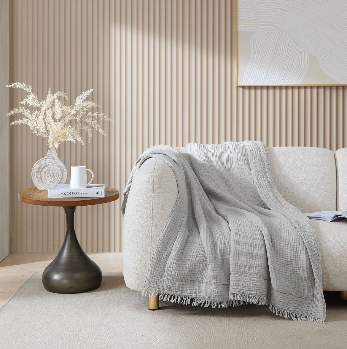 Snug Muslin Throw - Taupe