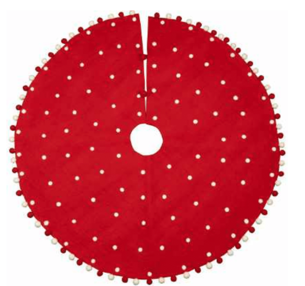 Felt tree skirt with Poka Dots