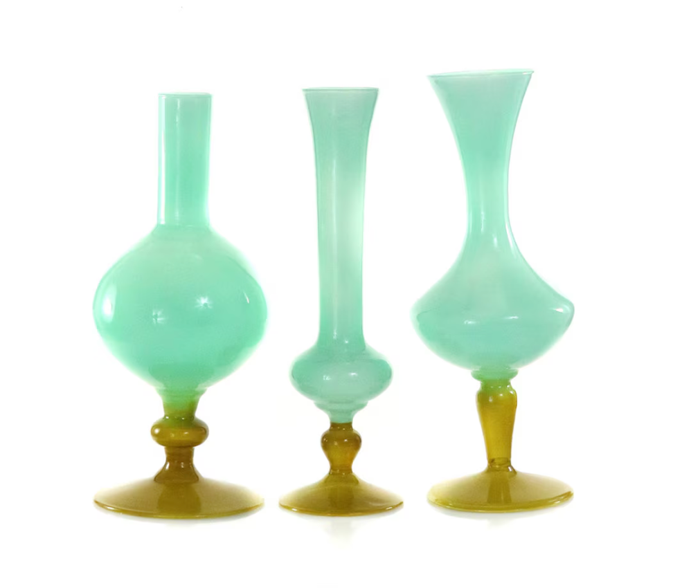 Vases in Aqua Moss