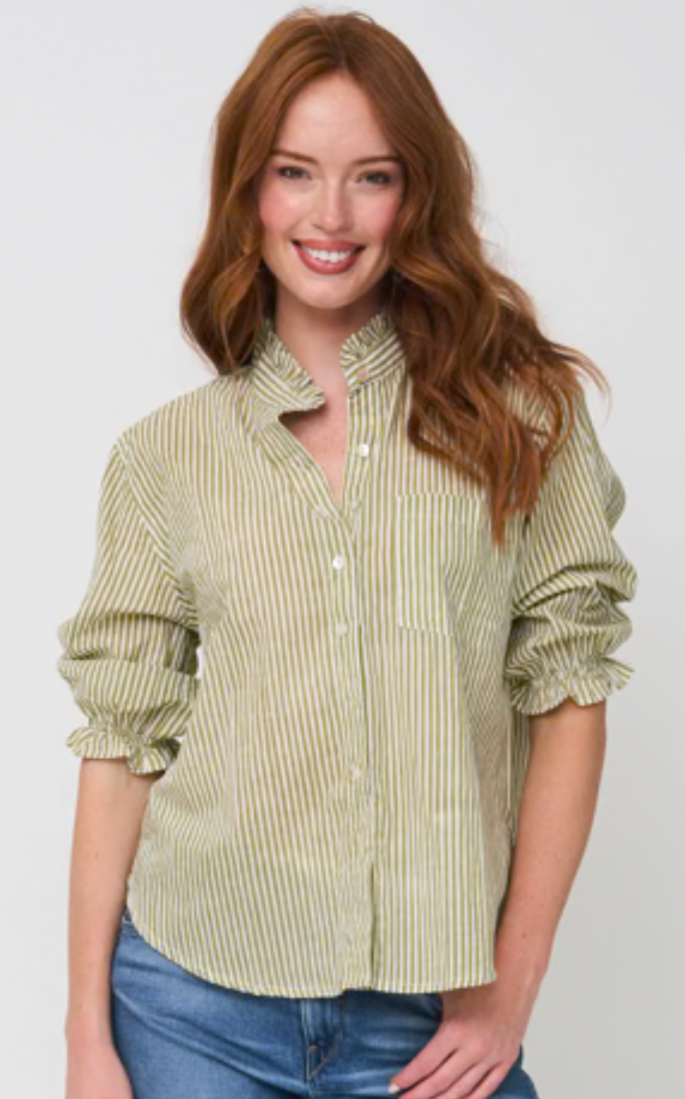 Good Girlfriend Shirt Ruffle Trim