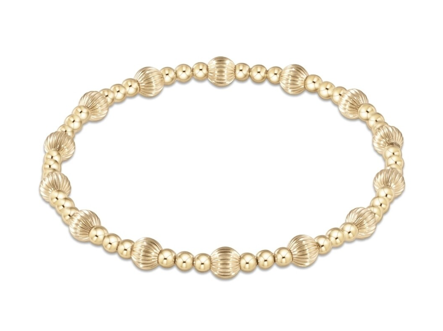 enewton Extends - Dignity Sincerity Pattern 5mm Bead Bracelet Gold