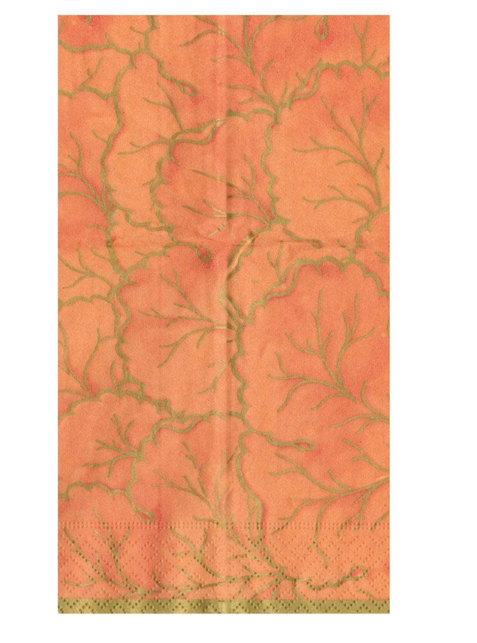 Gilded Majolica Coral Guest Towels