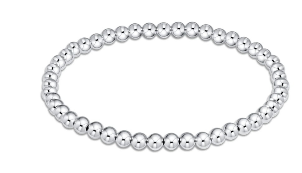 classic sterling 4mm bead bracelet- extends