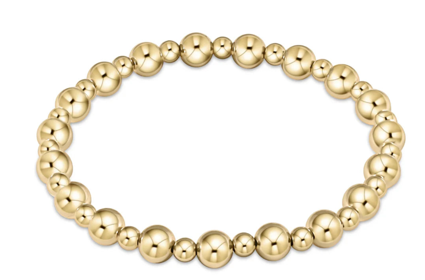 ENEWTON EXTENDS - CLASSIC GRATEFUL PATTERN 6MM BEAD BRACELET - GOLD