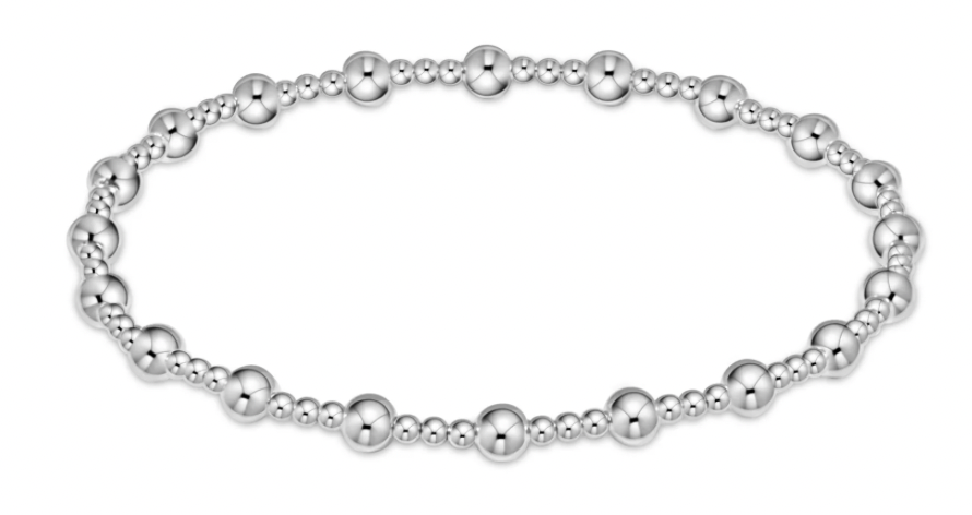 classic sincerity pattern 5mm bead bracelet - sterling