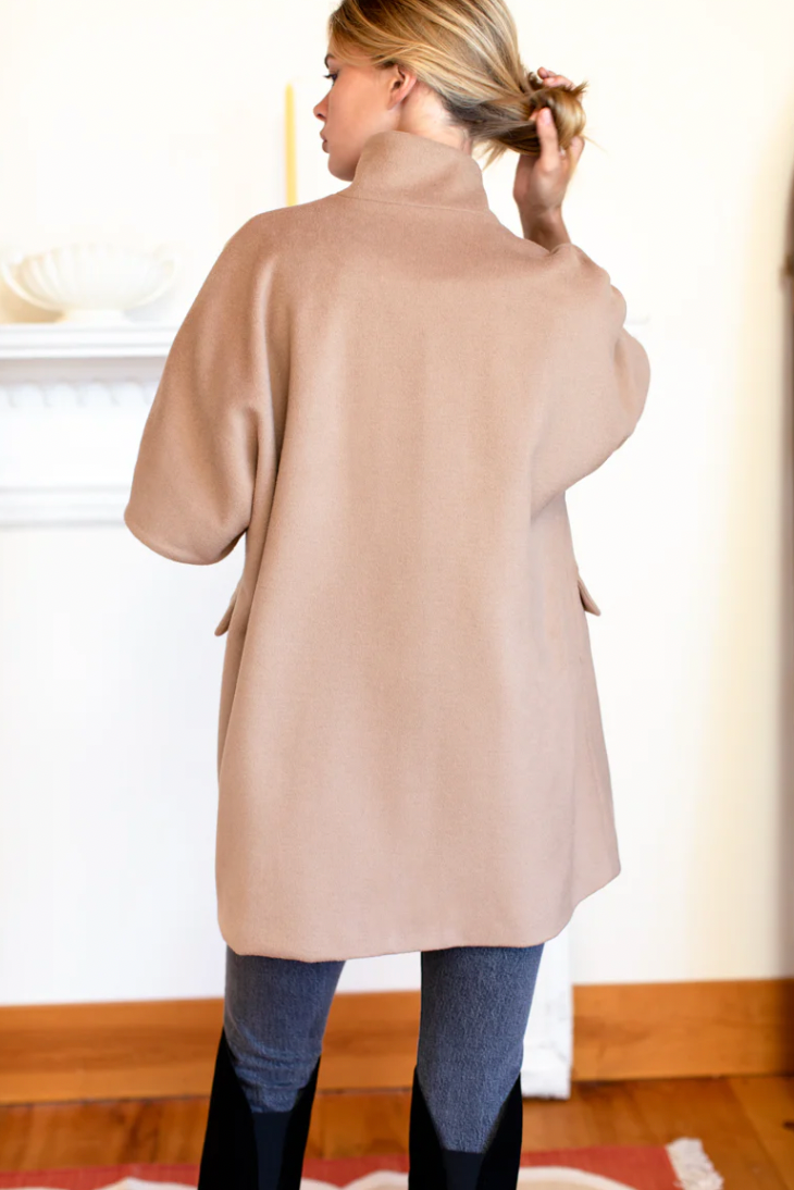 LAYERING JACKET- CAMEL WOOL CASHMERE