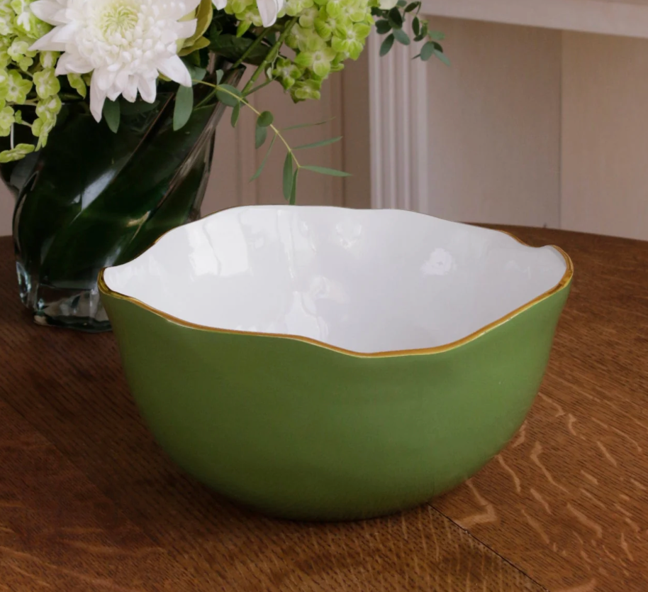 ENCANTO Osaka Large Bowl Leaf Green and White