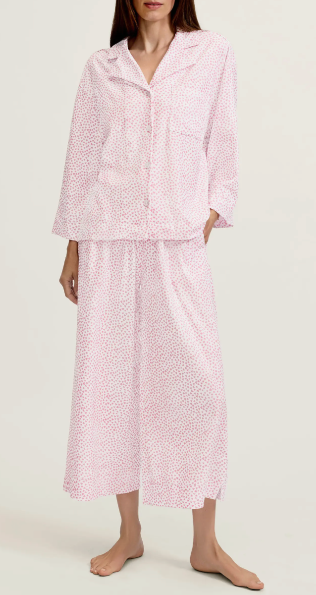 The Olivia Wide Leg Pajama Set in Sweethearts