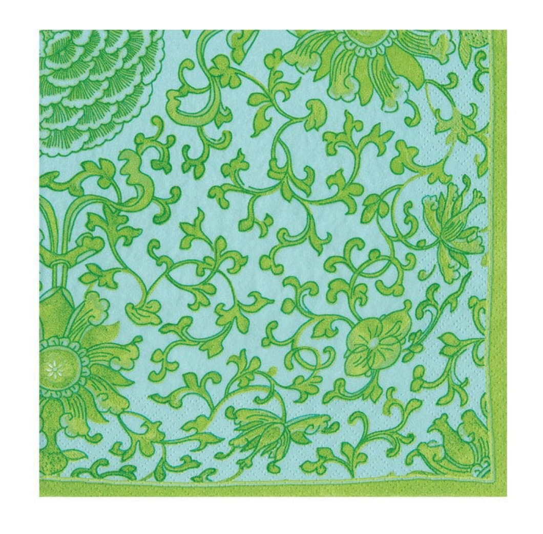 Indigo Garden Jade/Turquoise Cocktail Napkin