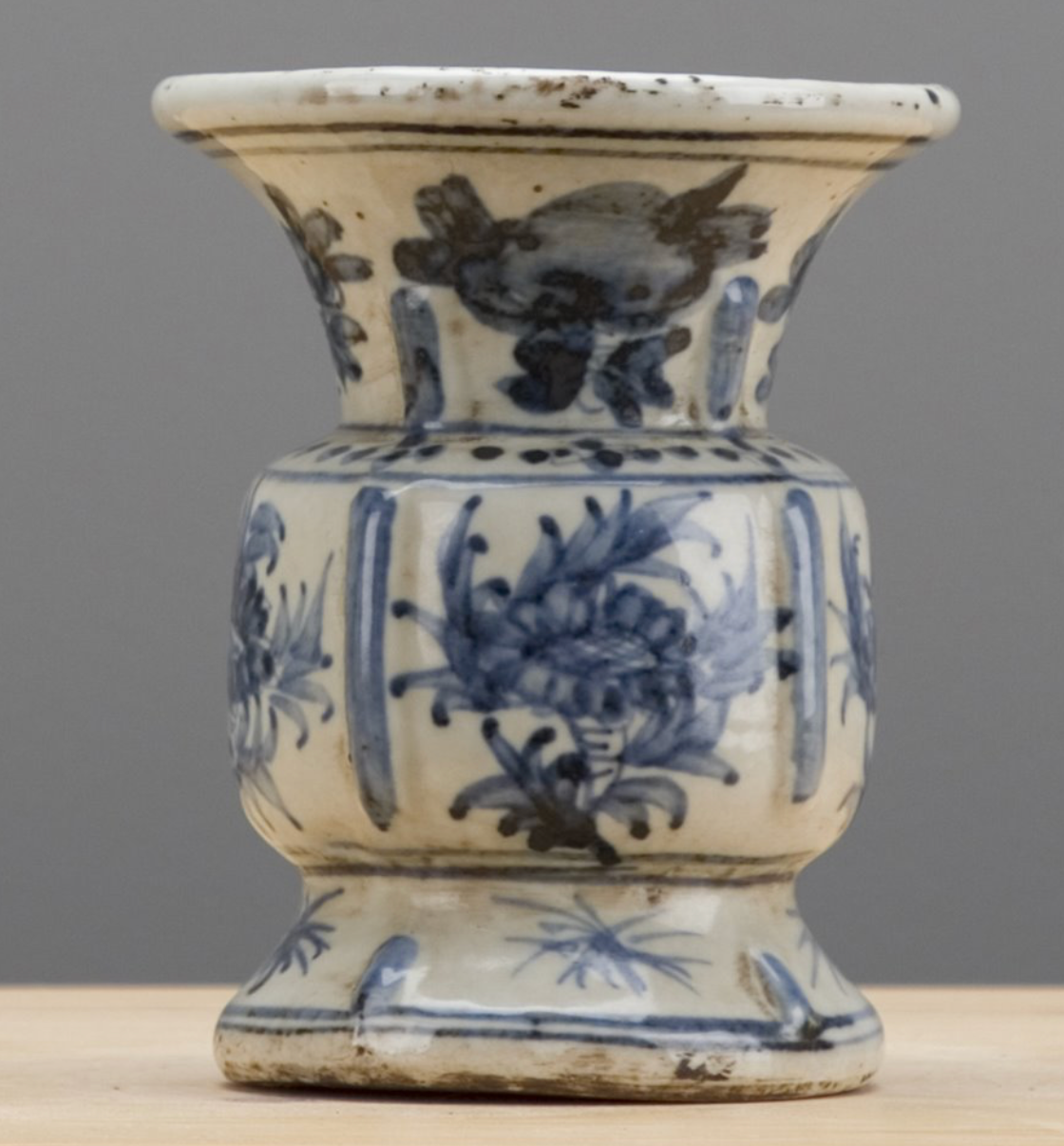 Small Blue and White Floral Vase