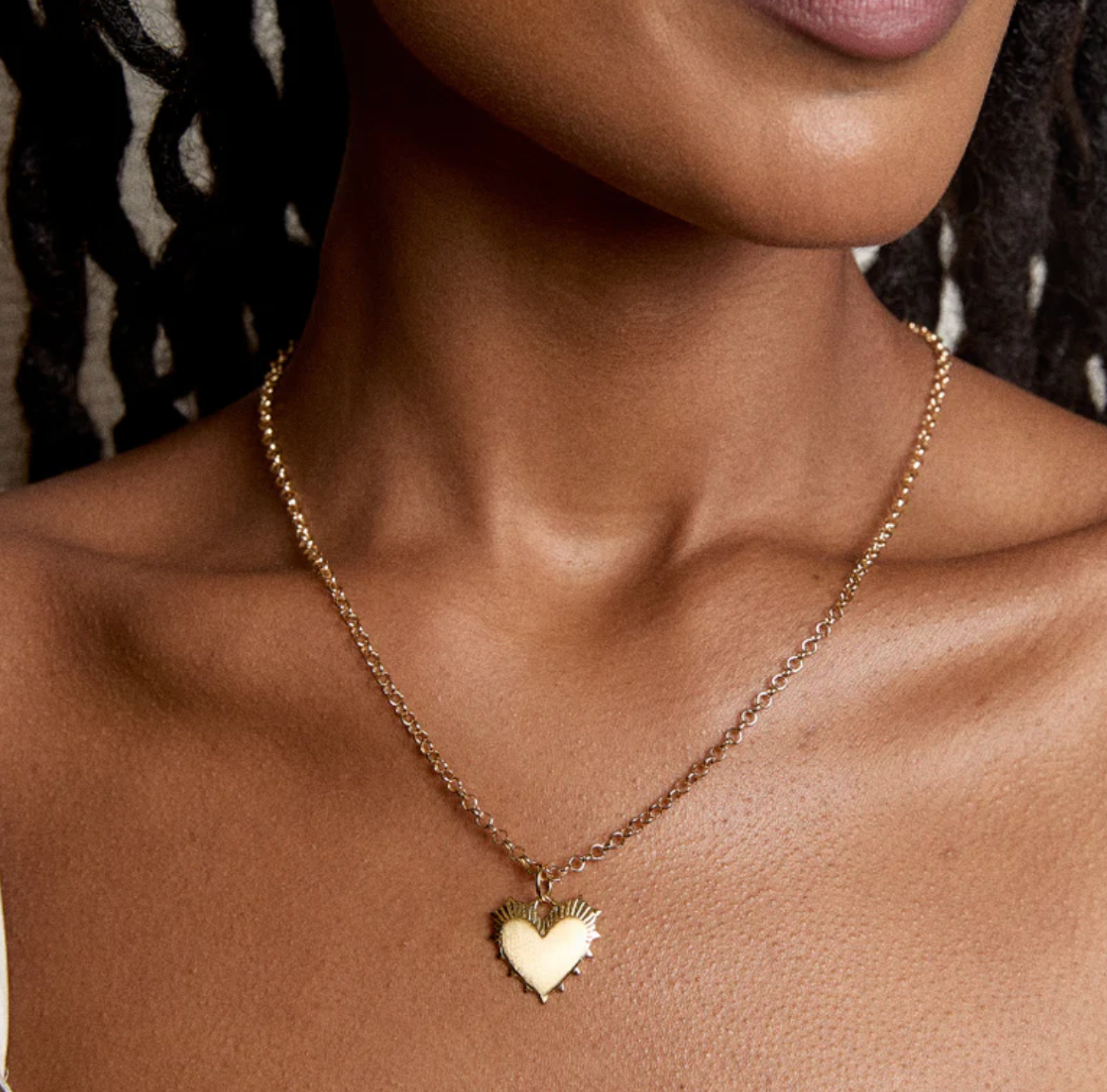 Small Heart of Gold Necklace - 18" Mini Belcher