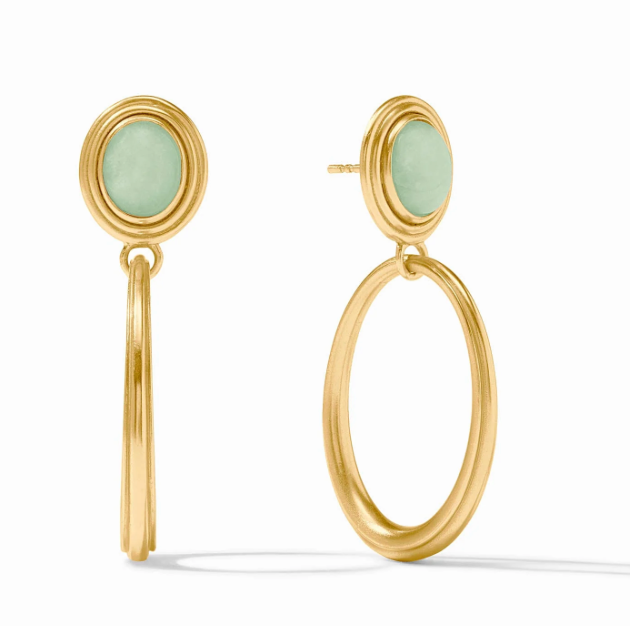 Portofino Statement Earring- Aqua Jade