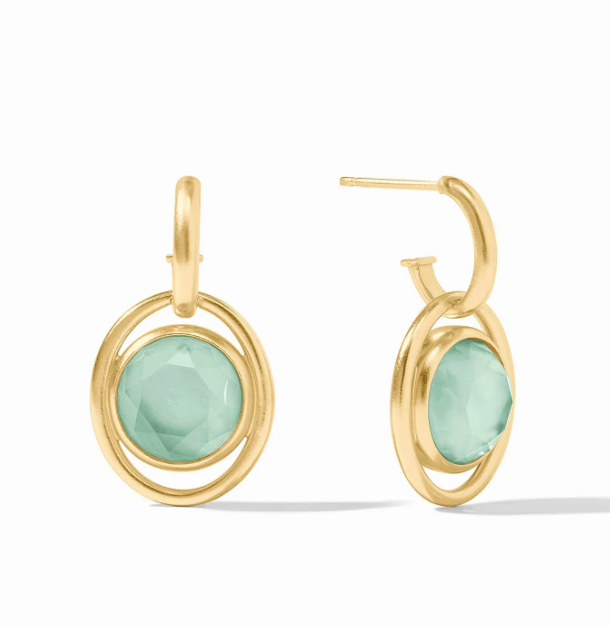 Laguna Hoop & Charm Earring- Iridescent Aquamarine Blue