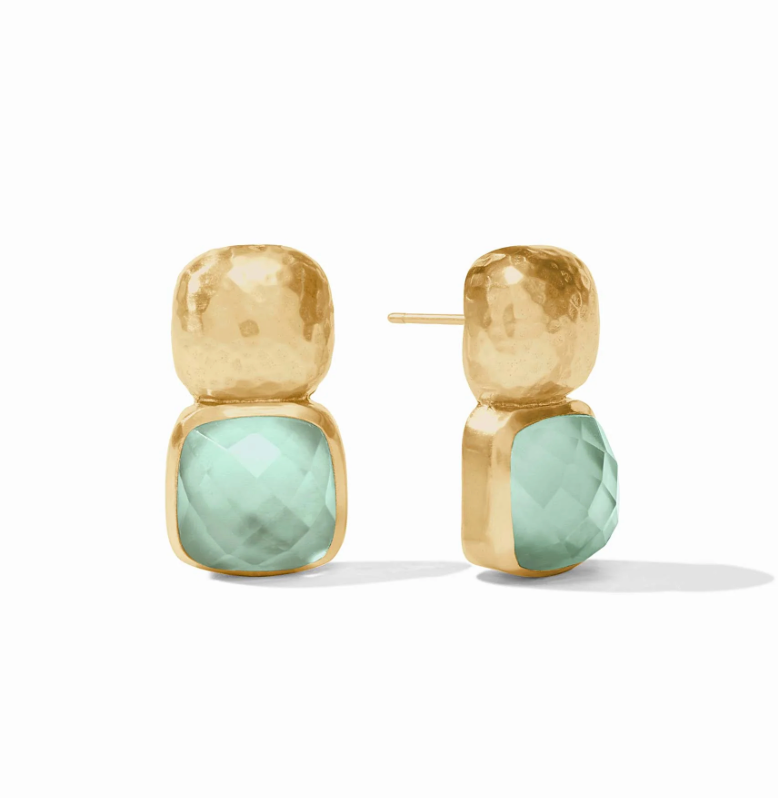 Catalina Earring- Iridescent Aquamarine Blue